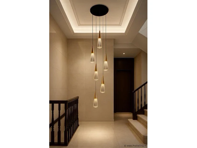 Led hanglamp – b073/6 – 3000k – warm wit – ø350 mm – in hoogte verstelbaar – zilver - afbeelding 3 van  4