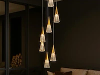 Led hanglamp – b073/6 – 3000k – warm wit – ø350 mm – in hoogte verstelbaar – zilver - afbeelding 1 van  4