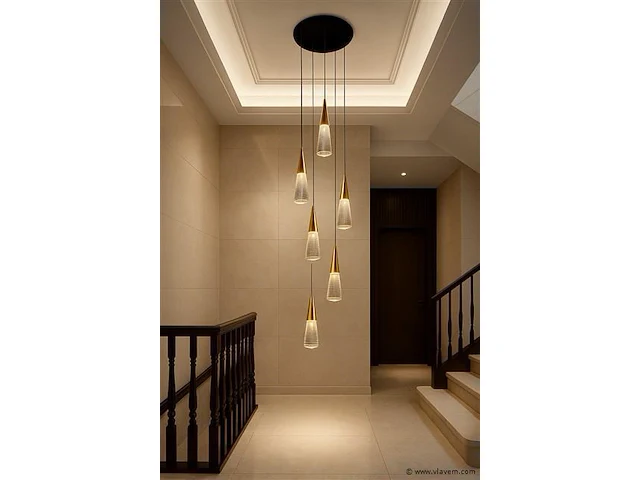 Led hanglamp – b073/6 – 3000k – warm wit – ø350 mm – in hoogte verstelbaar – zilver - afbeelding 3 van  4
