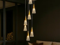 Led hanglamp – b073/6 – 3000k – warm wit – ø350 mm – in hoogte verstelbaar – zilver - afbeelding 1 van  5