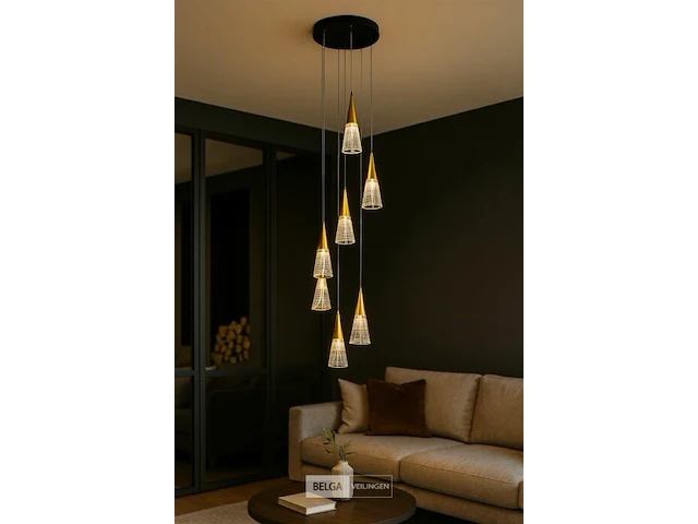 Led hanglamp – b073/6 – 3000k – warm wit – ø350 mm – in hoogte verstelbaar – zilver - afbeelding 2 van  5