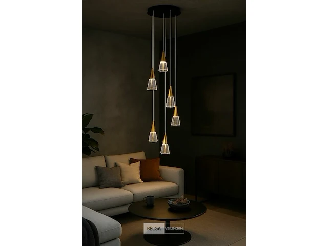 Led hanglamp – b073/6 – 3000k – warm wit – ø350 mm – in hoogte verstelbaar – zilver - afbeelding 3 van  5