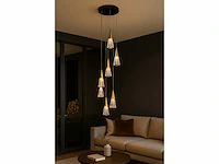 Led hanglamp – b073/6 – 3000k – warm wit – ø350 mm – in hoogte verstelbaar – zilver - afbeelding 1 van  4