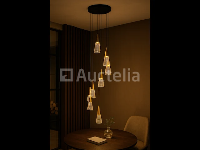 Led hanglamp – b073/8 – 3000k – warm wit – ø400 mm – in hoogte verstelbaar – zilver - afbeelding 1 van  4