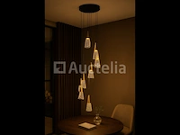 Led hanglamp – b073/8 – 3000k – warm wit – ø400 mm – in hoogte verstelbaar – zilver - afbeelding 1 van  4
