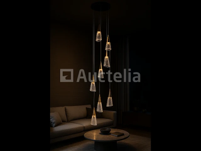 Led hanglamp – b073/8 – 3000k – warm wit – ø400 mm – in hoogte verstelbaar – zilver - afbeelding 2 van  4