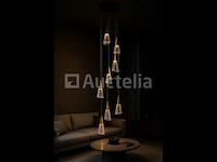 Led hanglamp – b073/8 – 3000k – warm wit – ø400 mm – in hoogte verstelbaar – zilver - afbeelding 2 van  4