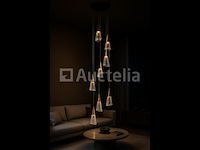 Led hanglamp – b073/8 – 3000k – warm wit – ø400 mm – in hoogte verstelbaar – zilver - afbeelding 1 van  4