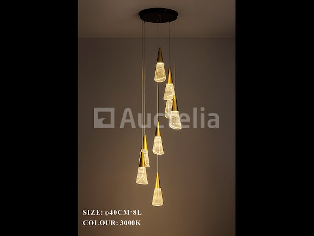 Led hanglamp – b073/8 – 3000k – warm wit – ø400 mm – in hoogte verstelbaar – zilver - afbeelding 3 van  4