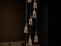 Led hanglamp – b073/8 – 3000k – warm wit – ø400 mm – in hoogte verstelbaar – zilver - afbeelding 1 van  4