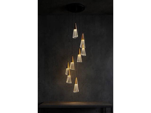 Led hanglamp – b073/8 – 3000k – warm wit – ø400 mm – in hoogte verstelbaar – zilver - afbeelding 2 van  4