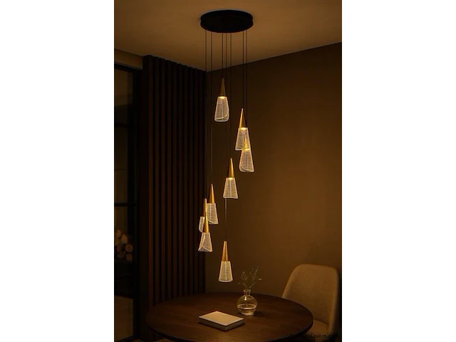 Led hanglamp – b073/8 – 3000k – warm wit – ø400 mm – in hoogte verstelbaar – zilver - afbeelding 3 van  4