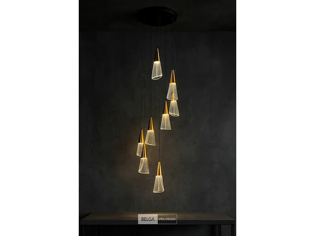 Led hanglamp – b073/8 – 3000k – warm wit – ø400 mm – in hoogte verstelbaar – zilver - afbeelding 3 van  5