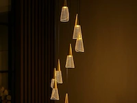 Led hanglamp – b073/8 – 3000k – warm wit – ø400 mm – in hoogte verstelbaar – zilver - afbeelding 4 van  5