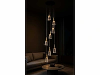 Led hanglamp – b073/8 – 3000k – warm wit – ø400 mm – in hoogte verstelbaar – zilver - afbeelding 1 van  4