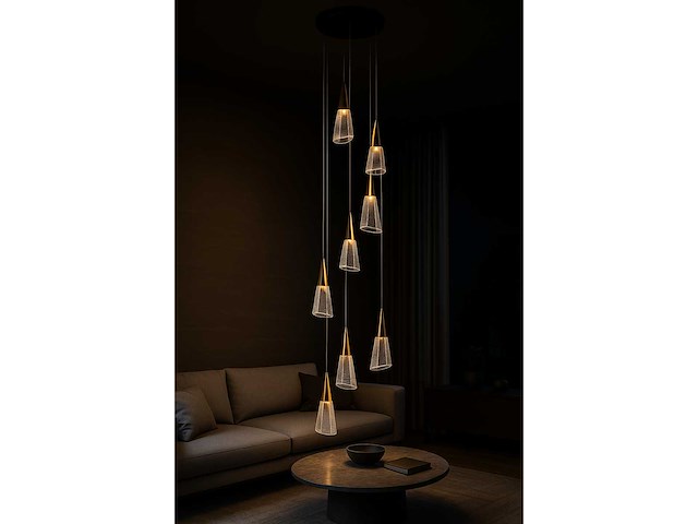 Led hanglamp – b073/8 – 3000k – warm wit – ø400 mm – in hoogte verstelbaar – zilver - afbeelding 2 van  5