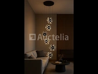 Led hanglamp – b074/6 – 3000k – warm wit – ø350 mm – in hoogte verstelbaar – zilver - afbeelding 2 van  4
