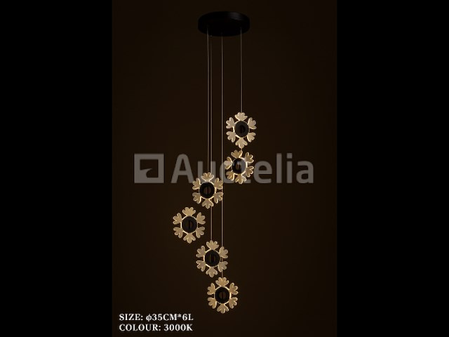 Led hanglamp – b074/6 – 3000k – warm wit – ø350 mm – in hoogte verstelbaar – zilver - afbeelding 1 van  4