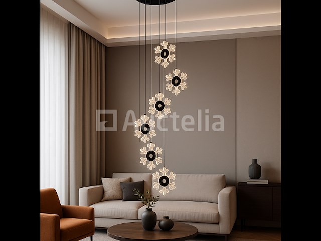 Led hanglamp – b074/6 – 3000k – warm wit – ø350 mm – in hoogte verstelbaar – zilver - afbeelding 2 van  4