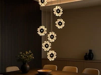 Led hanglamp – b074/6 – 3000k – warm wit – ø350 mm – in hoogte verstelbaar – zilver - afbeelding 2 van  4
