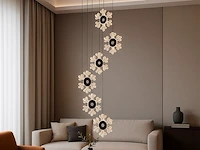 Led hanglamp – b074/6 – 3000k – warm wit – ø350 mm – in hoogte verstelbaar – zilver - afbeelding 1 van  4
