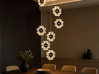 Led hanglamp – b074/6 – 3000k – warm wit – ø350 mm – in hoogte verstelbaar – zilver - afbeelding 2 van  4