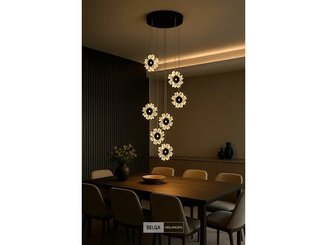 Led hanglamp – b074/6 – 3000k – warm wit – ø350 mm – in hoogte verstelbaar – zilver - afbeelding 3 van  5