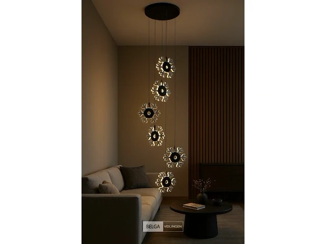Led hanglamp – b074/6 – 3000k – warm wit – ø350 mm – in hoogte verstelbaar – zilver - afbeelding 4 van  5