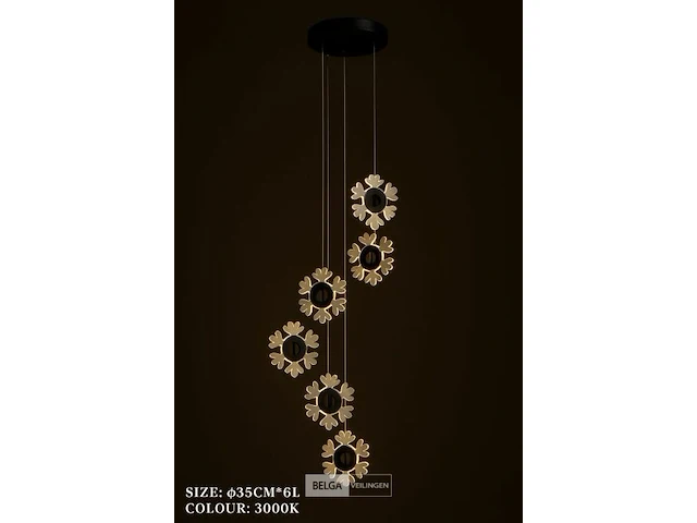 Led hanglamp – b074/6 – 3000k – warm wit – ø350 mm – in hoogte verstelbaar – zilver - afbeelding 5 van  5
