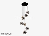 Led hanglamp – b074/8 – 3000k – warm wit – ø400 mm – in hoogte verstelbaar – zilver - afbeelding 1 van  2