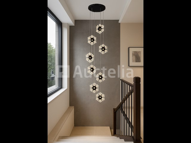 Led hanglamp – b074/8 – 3000k – warm wit – ø400 mm – in hoogte verstelbaar – zilver - afbeelding 2 van  2