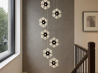 Led hanglamp – b074/8 – 3000k – warm wit – ø400 mm – in hoogte verstelbaar – zilver - afbeelding 1 van  2