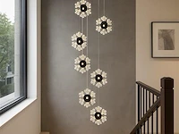 Led hanglamp – b074/8 – 3000k – warm wit – ø400 mm – in hoogte verstelbaar – zilver - afbeelding 1 van  2