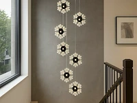 Led hanglamp – b074/8 – 3000k – warm wit – ø400 mm – in hoogte verstelbaar – zilver - afbeelding 1 van  3