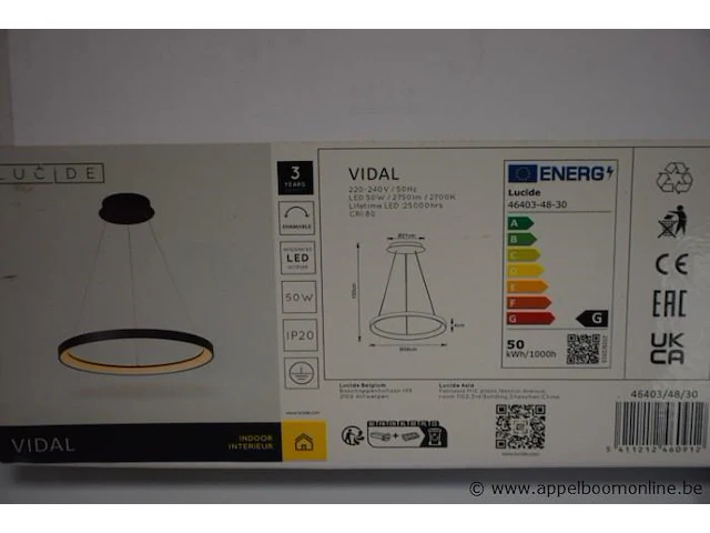 Led hanglamp lucide vidal - afbeelding 2 van  2