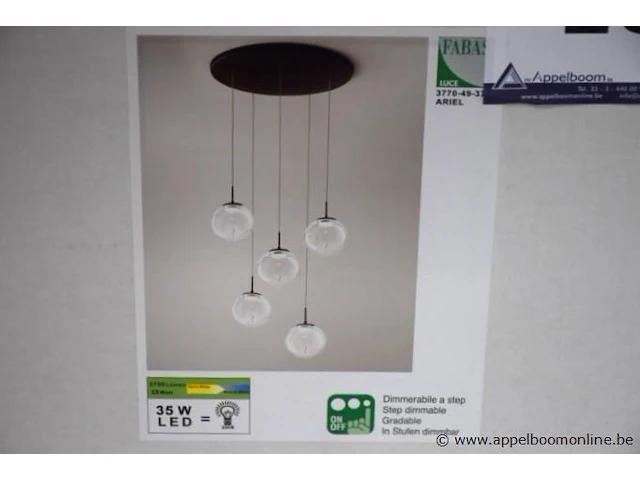 Led hanglamp vv 5 lampen fabas ariel - afbeelding 2 van  2