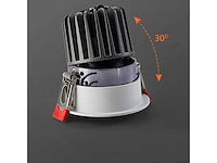 Led inbouwspot – 7w – 6500k koud wit – wit/zwart – cob – ø75mm – ip20 (x100) - afbeelding 2 van  5