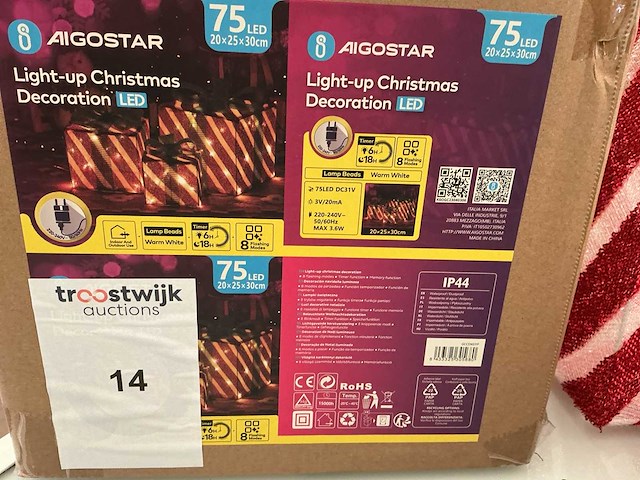Led kerstdecoratie korven. (3x) - afbeelding 2 van  3