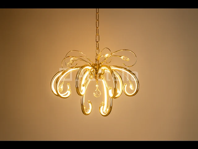 Led kroonluchter – 6015 (8+4) – goud – 12 lampjes – 58w – 4000k neutraal wit – aluminium - afbeelding 3 van  3
