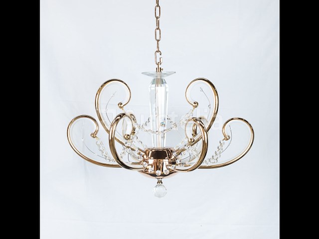 Led kroonluchter – 6016 (6+3) – goud – 9 lichten –54w – 4000k neutraal wit – aluminium - afbeelding 1 van  2