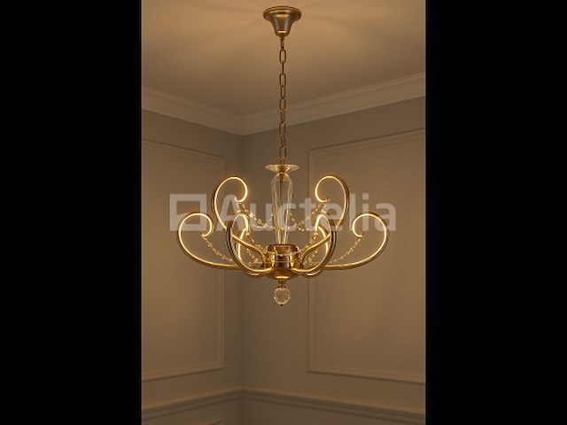 Led kroonluchter – 6016 (6+3) – goud – 9 lichten –54w – 4000k neutraal wit – aluminium - afbeelding 2 van  2