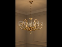 Led kroonluchter – 6016 (6+3) – goud – 9 lichten –54w – 4000k neutraal wit – aluminium - afbeelding 2 van  2