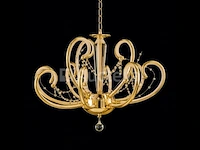 Led kroonluchter – 6016 (8+4) – goud – 12 lampjes – 3000k warm wit – aluminium – elegant design - afbeelding 1 van  3