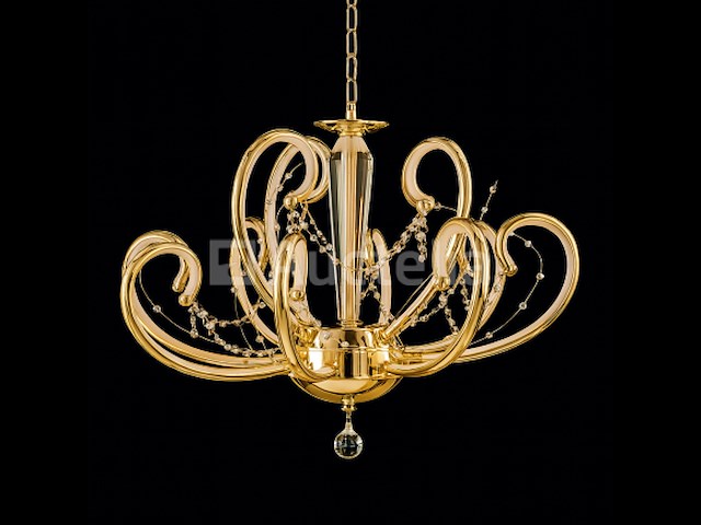 Led kroonluchter – 6016 (8+4) – goud – 12 lichten – 3000k warm wit – aluminium – elegant design - afbeelding 1 van  3