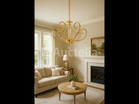 Led kroonluchter – 6016 (8+4) – goud – 12 lichten – 3000k warm wit – aluminium – elegant design - afbeelding 2 van  3