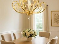 Led kroonluchter – 6016 (8+4) – goud – 12 lichten – 3000k warm wit – aluminium – elegant design - afbeelding 1 van  3