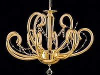 Led kroonluchter – 6016 (8+4) – goud – 12 lichten – 3000k warm wit – aluminium – elegant design - afbeelding 2 van  3