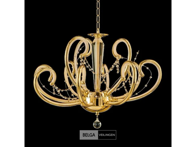 Led kroonluchter – 6016 (8+4) – goud – 12 lichten – 3000k warm wit – aluminium – elegant design - afbeelding 3 van  4