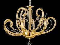 Led kroonluchter – 6016 (8+4) – goud – 12 lichten – 3000k warm wit – aluminium – elegant design - afbeelding 3 van  4