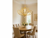 Led kroonluchter – 6016 (8+4) – goud – 12 lichten – 3000k warm wit – aluminium – elegant design - afbeelding 1 van  3